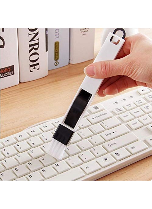 Generic Hembriz Multi purpose cleaning brush Plastic Window Slot Screen Keyboard Drawer Wardrobe Corner Gap Dust Removal Cleaning Brush with DustpanRandom color Pack of 1  - Image 3