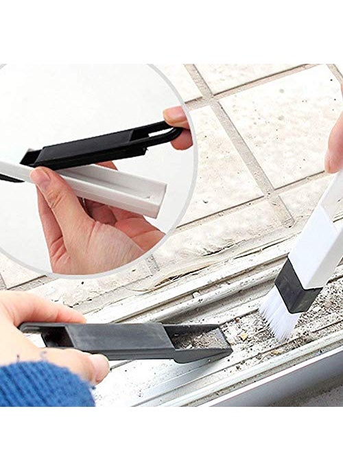 Generic Hembriz Multi purpose cleaning brush Plastic Window Slot Screen Keyboard Drawer Wardrobe Corner Gap Dust Removal Cleaning Brush with DustpanRandom color Pack of 1  - Image 4