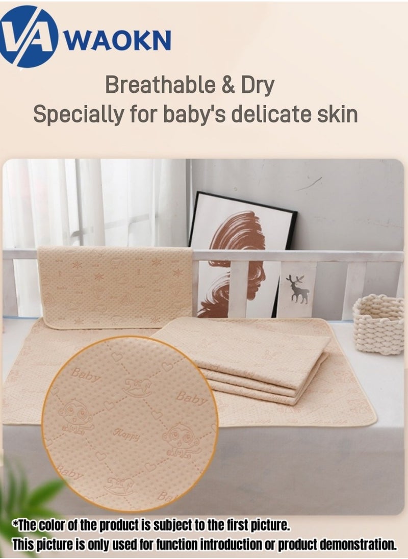WAOKN 50×70CM Colored Cotton Diaper Pads Leak-proof Breathable Menstrual Pads Nursing Pads Waterproof Washable Baby Diaper Pads Washable Mattress Protector for Babies Toddlers and Adults  - Image 4