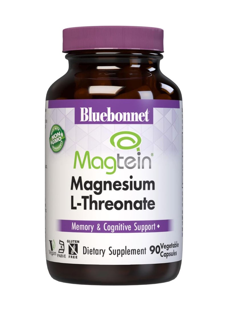 بلو بونيه التغذية المغنيسيوم لثريونات للوظيفة الإدراكية والمزاج، خالي من الصويا، 90 كبسولة نباتية، 30 حصة - Image 1