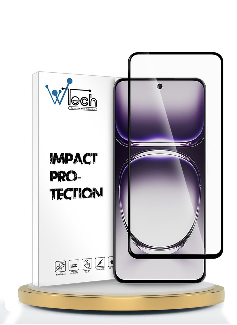 Wtech Oppo Reno12 5G 2024 Premium EDGE-PRO Full Glue Full Cover Tempered Glass Screen Protector (MSGPCN) - Clear/Black  - Image 1