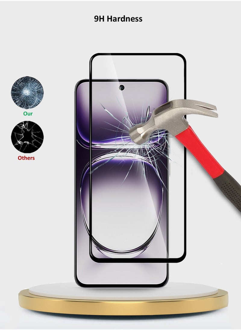 Wtech Oppo Reno12 5G 2024 Premium EDGE-PRO Full Glue Full Cover Tempered Glass Screen Protector (MSGPCN) - Clear/Black  - Image 4