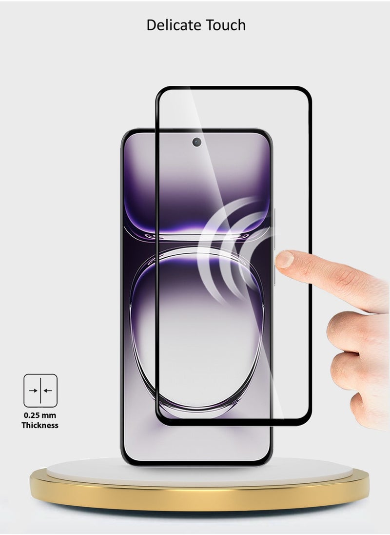 Wtech Oppo Reno12 5G 2024 Premium EDGE-PRO Full Glue Full Cover Tempered Glass Screen Protector (MSGPCN) - Clear/Black  - Image 5