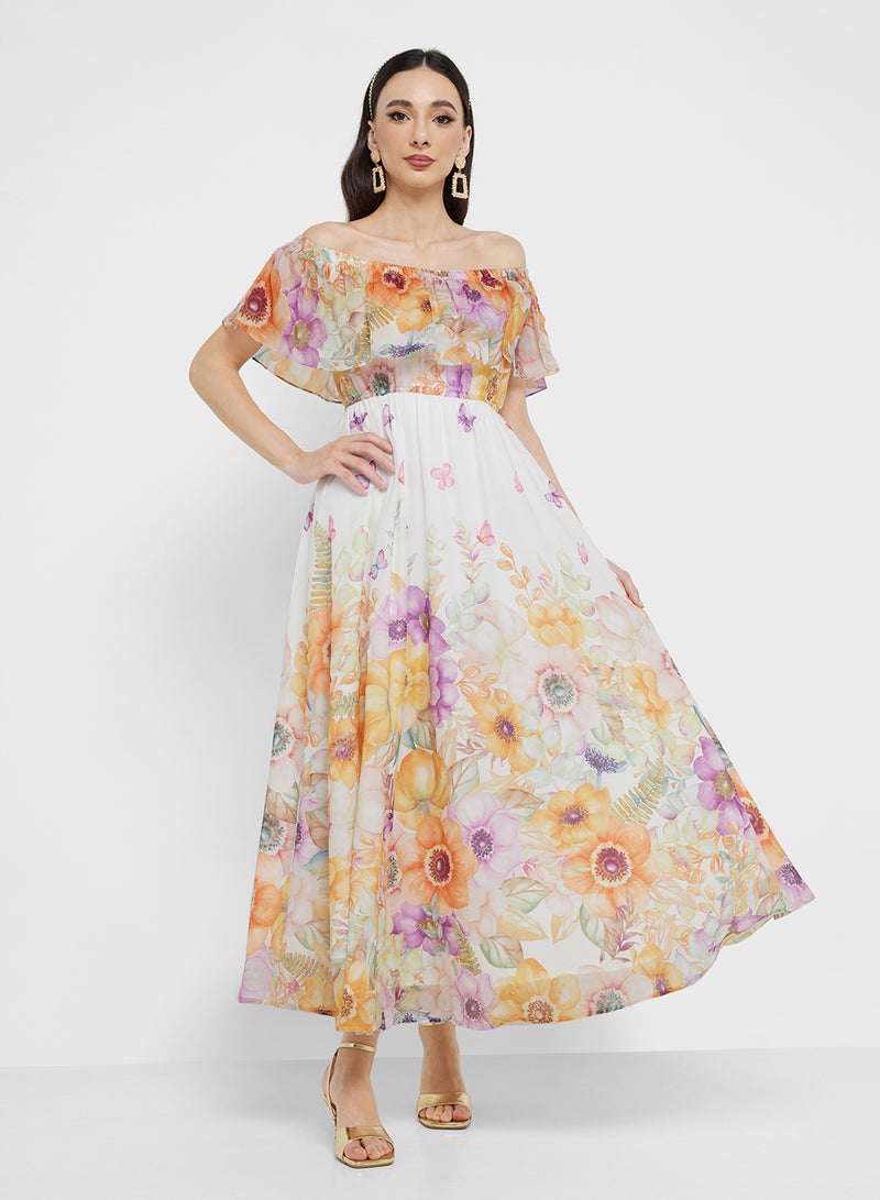 ELLA Floral Chiffon Dress - Image 4