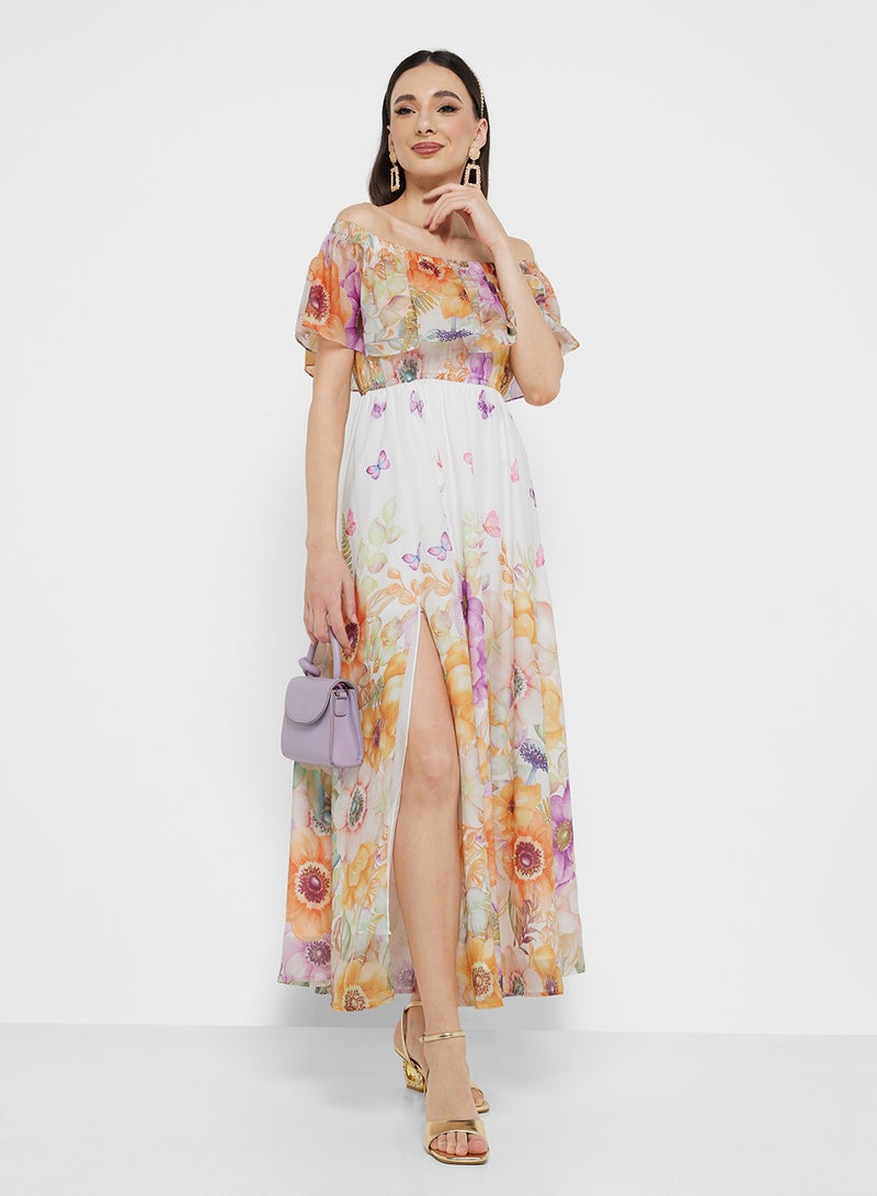 ELLA Floral Chiffon Dress - Image 1