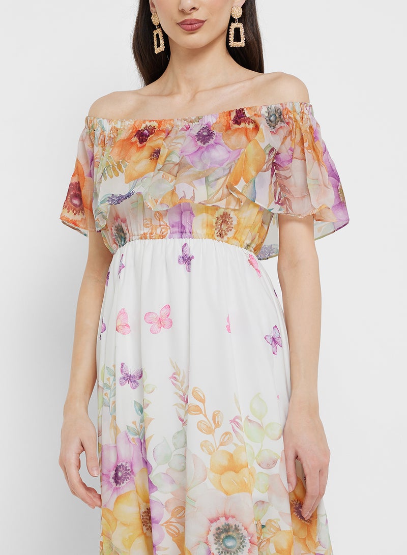 ELLA Floral Chiffon Dress - Image 3
