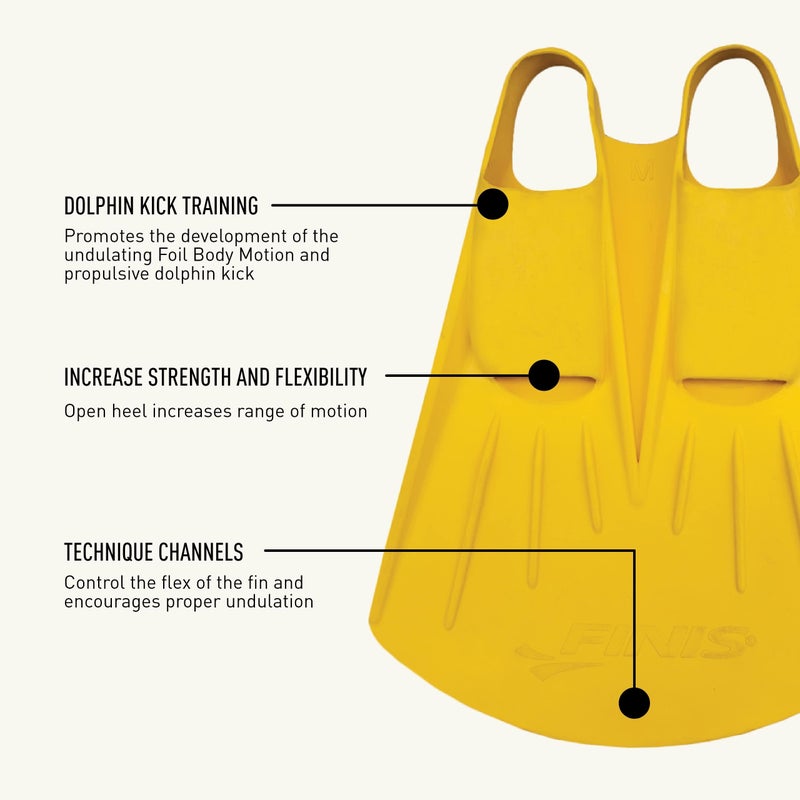 FINIS Foil Monofin Swim Fin - Rubber Monofin for Adults - Strengthens Core & Legs - Dolphin Kick Training - Medium - Image 4