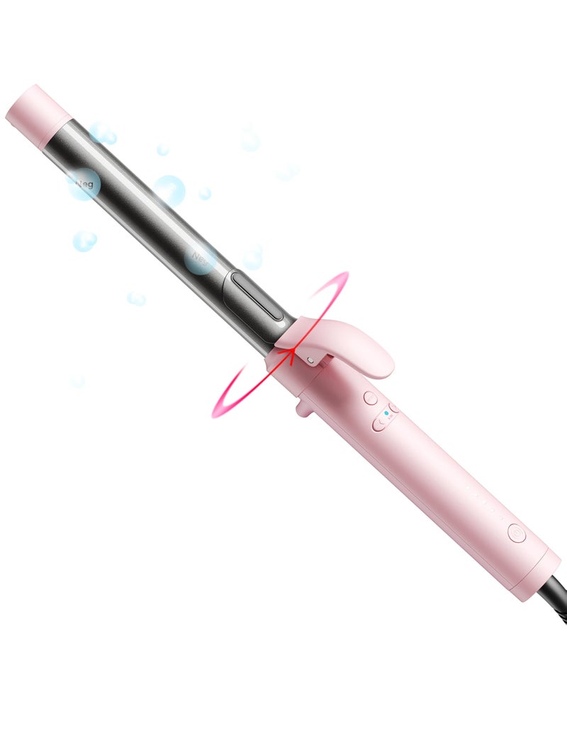 TYMO Rotating Curling Iron 1 Inch - TYMO Automatic Curling Wand for Beach Waves, 2024 Upgraded Professional Tourmaline Ceramic Auto Curler with 40M Negative Ions & 30s Heat-up for Medium/Long Hair, Pink - Image 1