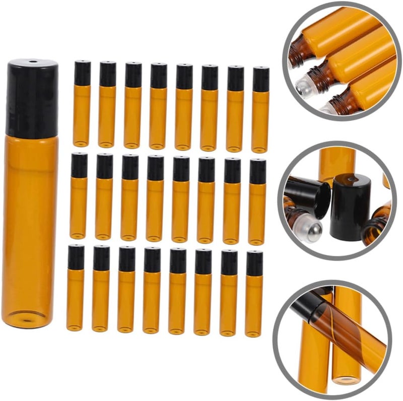 Healeved 25pcs 10ml Perfume Roll on Bottles Glass Essential Oil Roller Bottles Empty Refillable Leakproof for Travel with Steel Ball Rollers - Image 5