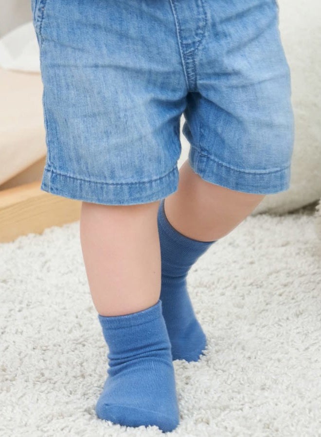 ZAPLES Baby Non Slip Grip Crew Socks with Anti Skid Soles for Infants Toddlers Kids Boys Girls, Stripes Assort - 12 Pairs, 1-3 years - Image 2
