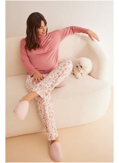 women'secret Long maternity pajamas with pink flowers  - Image 3