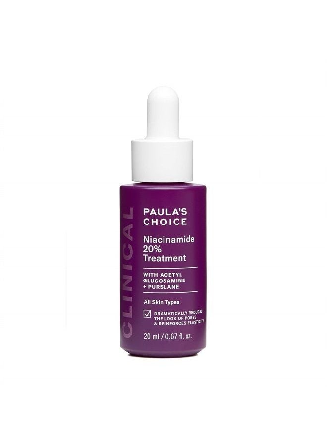 PAULA'S CHOICE CLINICAL 20% Niacinamide Vitamin B3 Concentrated Serum, Anti-Aging Treatment for Discoloration and Minimizing Large Pores, Fragrance-Free & Paraben-Free, 0.67 Ounce Dropper Bottle  - Image 1