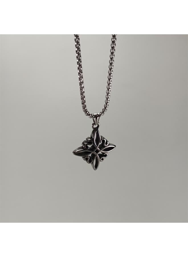 Summer Stainless Steel Distressed Retro Celtic Knot Necklace Endless Love Loop Knot Titanium Steel Pendant