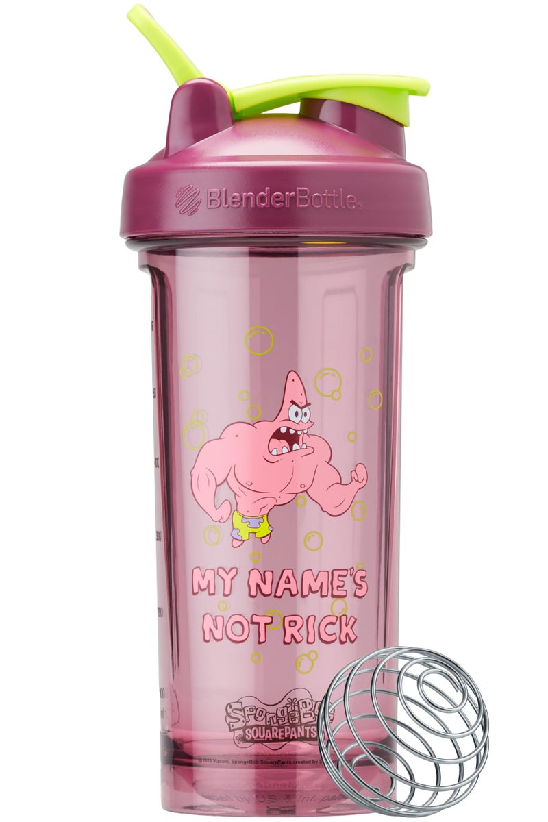 BlenderBottle Spongebob Shaker Bottle Pro Series Perfect for Protein Shakes and Pre Workout 28Ounce Red My Names Not Rick