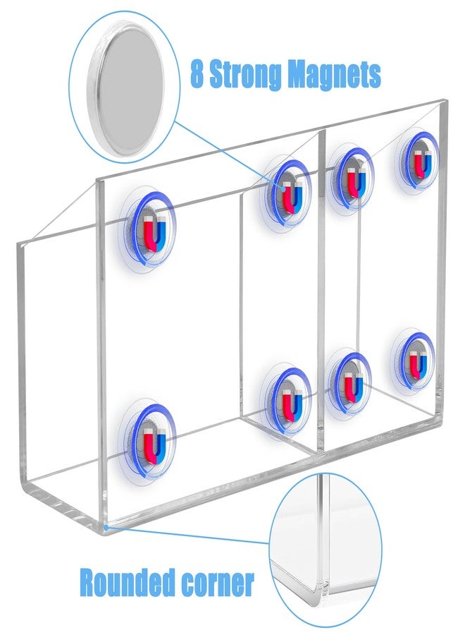 Cerpourt Acrylic Magnet Pen Holder for Whiteboard,Magnetic Dry Erase Marker Holder,Classroom Organization Marker Holder Pencil Cup Holder for School,Fridge, Door, Desk,Whiteboard - Image 3