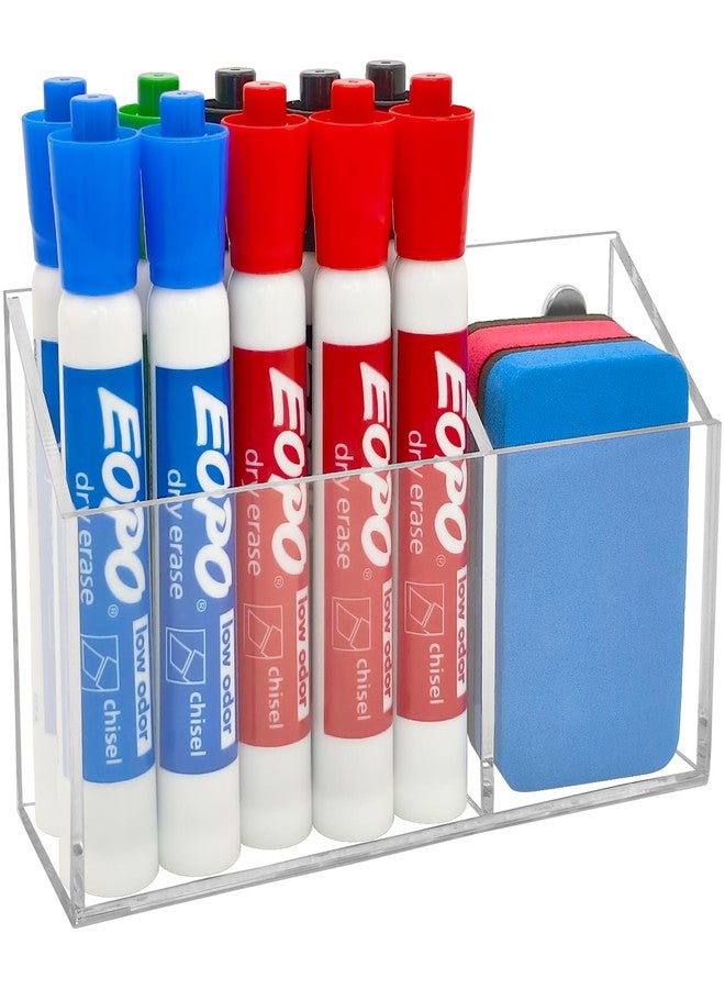 Cerpourt Acrylic Magnet Pen Holder for Whiteboard,Magnetic Dry Erase Marker Holder,Classroom Organization Marker Holder Pencil Cup Holder for School,Fridge, Door, Desk,Whiteboard - Image 1