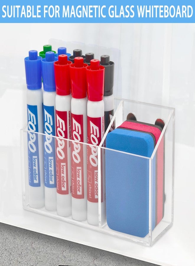 Cerpourt Acrylic Magnet Pen Holder for Whiteboard,Magnetic Dry Erase Marker Holder,Classroom Organization Marker Holder Pencil Cup Holder for School,Fridge, Door, Desk,Whiteboard - Image 4