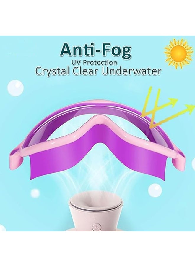 يوڠام نظارات سباحة للأطفال، رؤية واضحة بزاوية 180 درجة، عبوتان، لا تسرب، مضادة للضباب، حماية من الأشعة فوق البنفسجية، نظارات سباحة للأطفال من عمر 3 إلى 15 سنة، إطار سيليكون قابل للتعديل مع سدادات أذن ومشبك أنف - Image 3