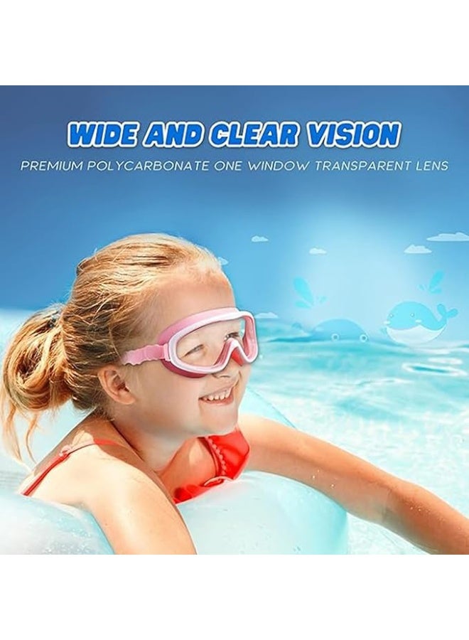 يوڠام نظارات سباحة للأطفال، رؤية واضحة بزاوية 180 درجة، عبوتان، لا تسرب، مضادة للضباب، حماية من الأشعة فوق البنفسجية، نظارات سباحة للأطفال من عمر 3 إلى 15 سنة، إطار سيليكون قابل للتعديل مع سدادات أذن ومشبك أنف - Image 4