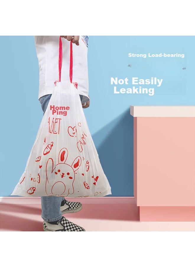 profit Lide Drawstring Garbage Bags, Medium Size, Thickened, Tear-free, Printed Series, Home Rabbit, 75 Pieces, 45*50cm - Image 4