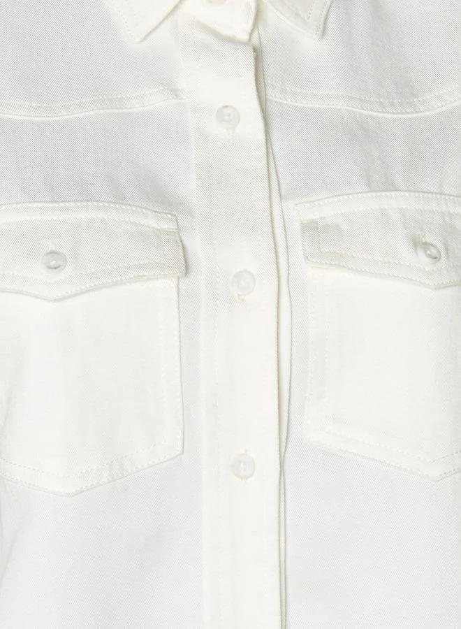 Splash FAV Lyocell Crop Denim Shirt with Pockets