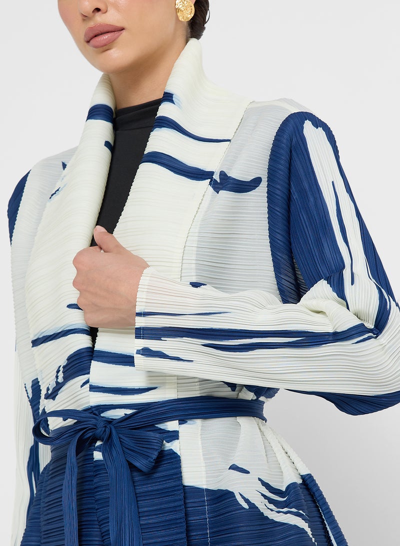 Khizana Textured Abaya With Print - Image 3