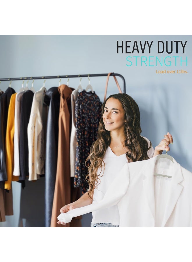ManGotree Velvet Hangers, Coat&Suite No-Slip Ultra-Slim Space Saving Sturdy&Durable Clothes 360 Swivel Golden-Plated Hook, 36 Pack, Grey One Size MG36 - Image 2