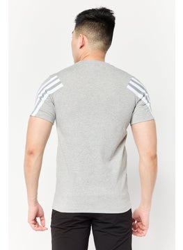 Adidas Men Sportswear Fit Short Sleeve Outdoor T Shirt, Grey  - Image 3
