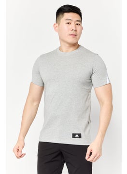 Adidas Men Sportswear Fit Short Sleeve Outdoor T Shirt, Grey  - Image 1