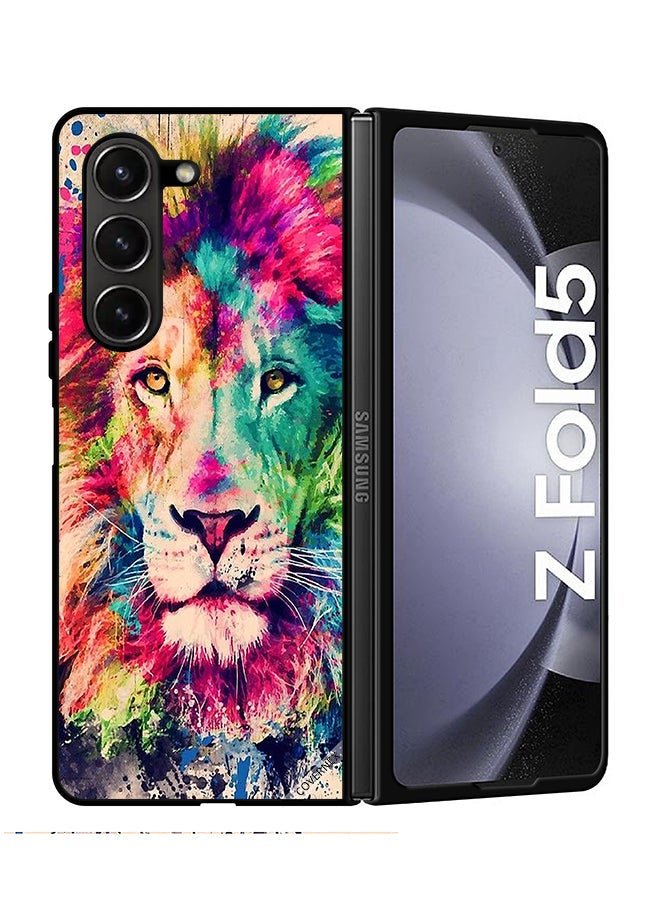Covernex Protective Case Cover For Samsung Galaxy Z Fold 5 Lion Paint Art - Image 1