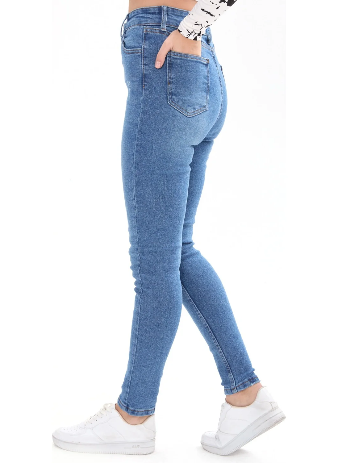Tofisa 23658-BLUE Skinny Lycra Jeans