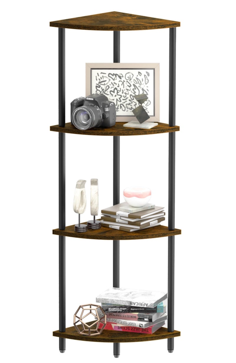 SRIWATANA 4Tier Standing Corner Shelf 429 Corner Shelf Stand for Small Space Corner Display and Storage Shelf for Bedroom Living Room Home Office
