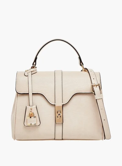 سيليست Women Textured Satchel Bag with Detachable Strap and Flap Closure