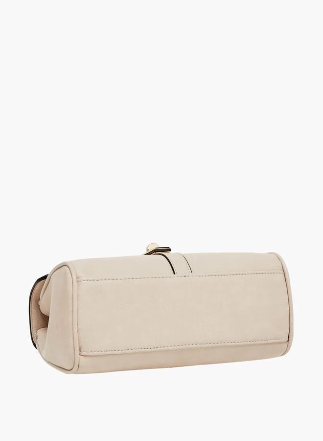 سيليست Women Textured Satchel Bag with Detachable Strap and Flap Closure