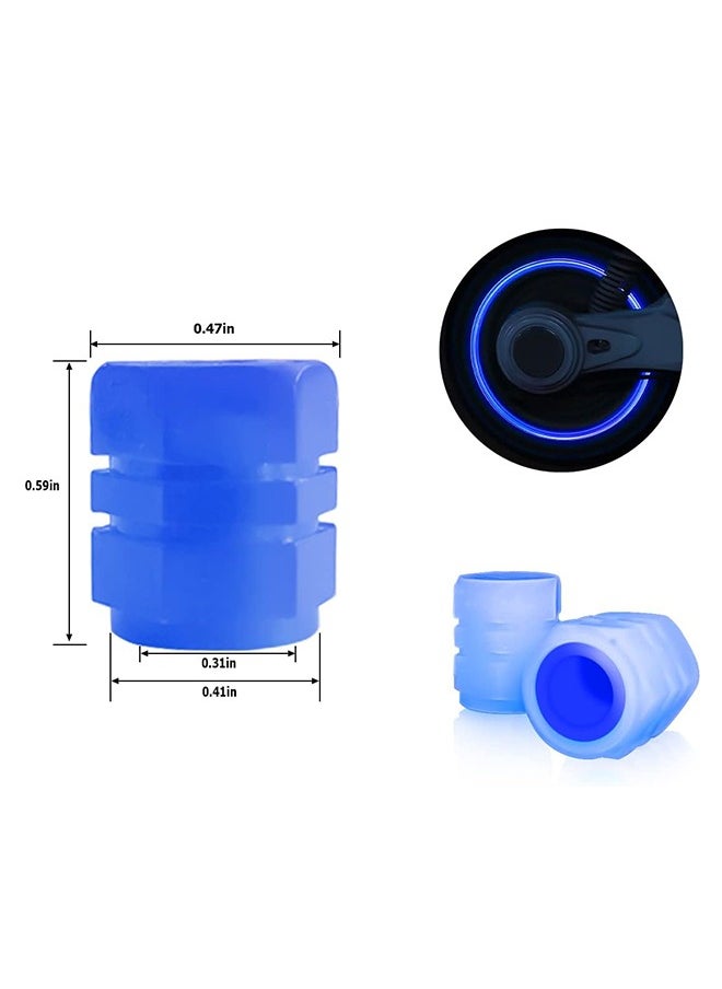 Generic - Fluorescent Car Tire Valve Stem Caps, 16Pcs Universal Luminous Tire Air Valves Stem Caps, Glow in The Dark Tire Valves Caps for Most Cars, Motorcycles, and Bicycles (Pink+Blue) - Image 1