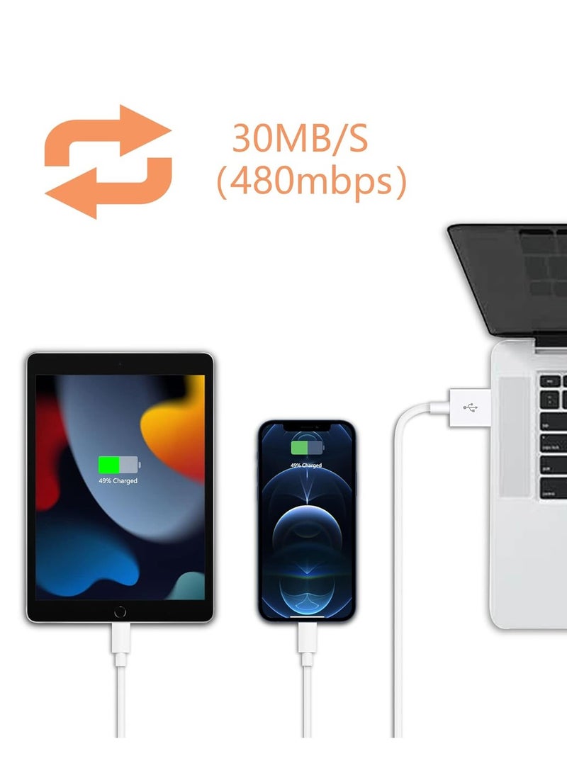 فيندكس كابل شاحن iPhone بطول 1 متر، قطعتان، معتمد من Apple MFi، كابل USB A إلى Lightning، سلك شاحن سريع مضفر من النايلون، متوافق مع iPhone 14/13/12/11 Pro Max/Mini/XS/XR/X/8/7 Plus، iPad - Image 4