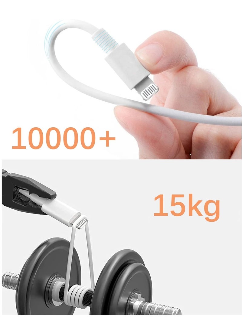 فيندكس كابل شاحن iPhone بطول 1 متر، قطعتان، معتمد من Apple MFi، كابل USB A إلى Lightning، سلك شاحن سريع مضفر من النايلون، متوافق مع iPhone 14/13/12/11 Pro Max/Mini/XS/XR/X/8/7 Plus، iPad - Image 3