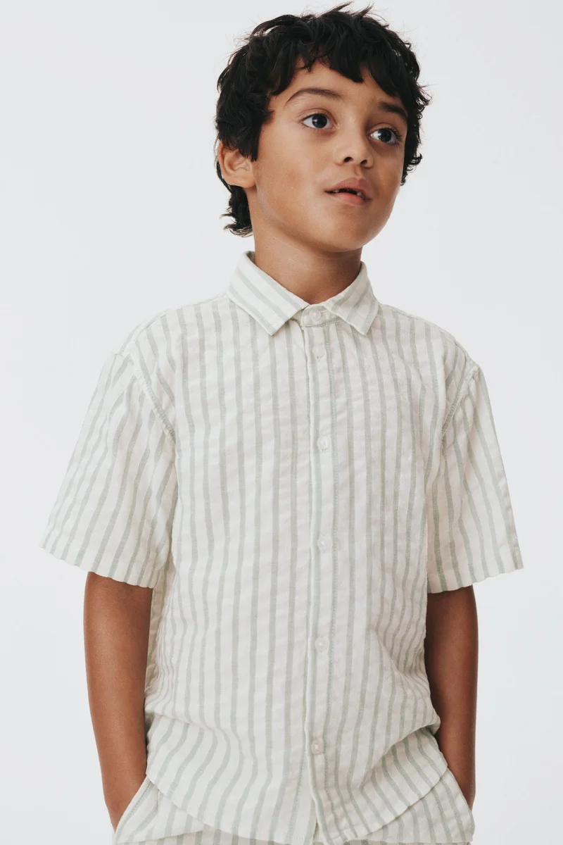 اتش اند ام طقم من قطعتين من قماش سيرساكر القطني