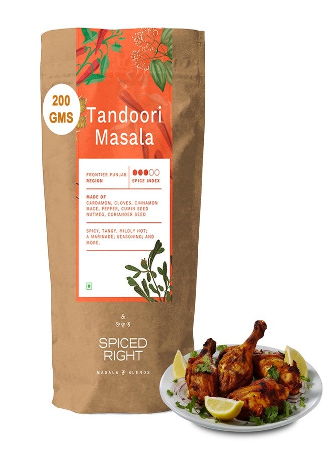 Spiced Right Tandoori Masala: 200g of Rich, Smoky Powder Masala with Garlic for Tikka, Tandoori Chicken & Paneer – Vibrant Red, Perfect for Marinating. - Image 1