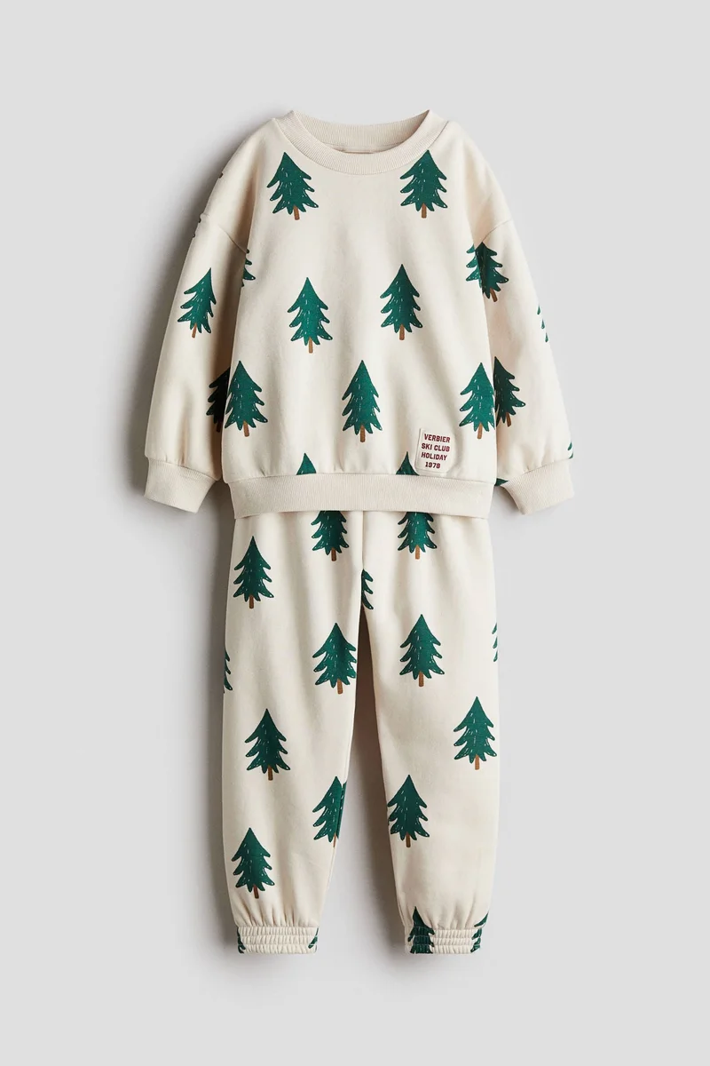 H&M 2-piece printed sweatshirt set