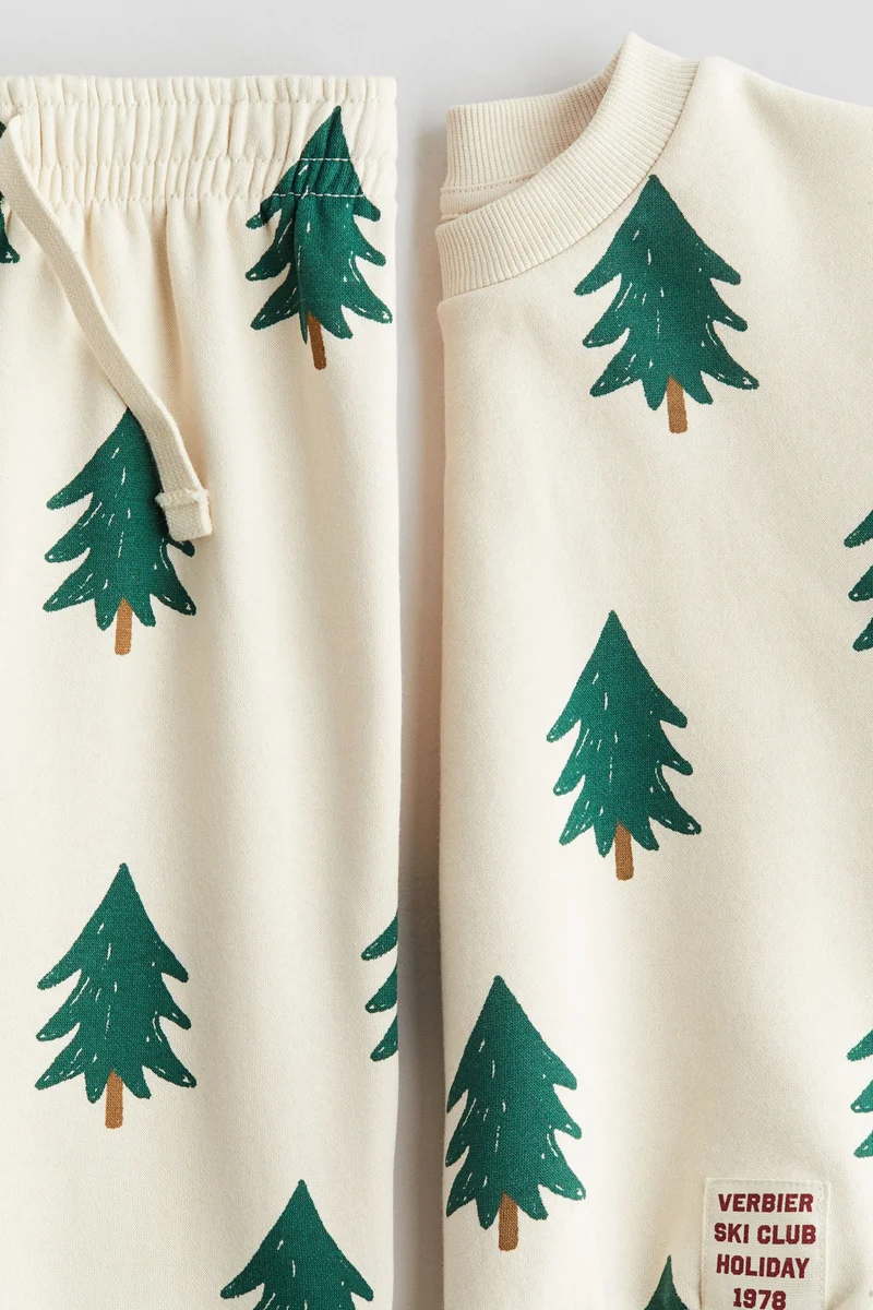 H&M 2-piece printed sweatshirt set