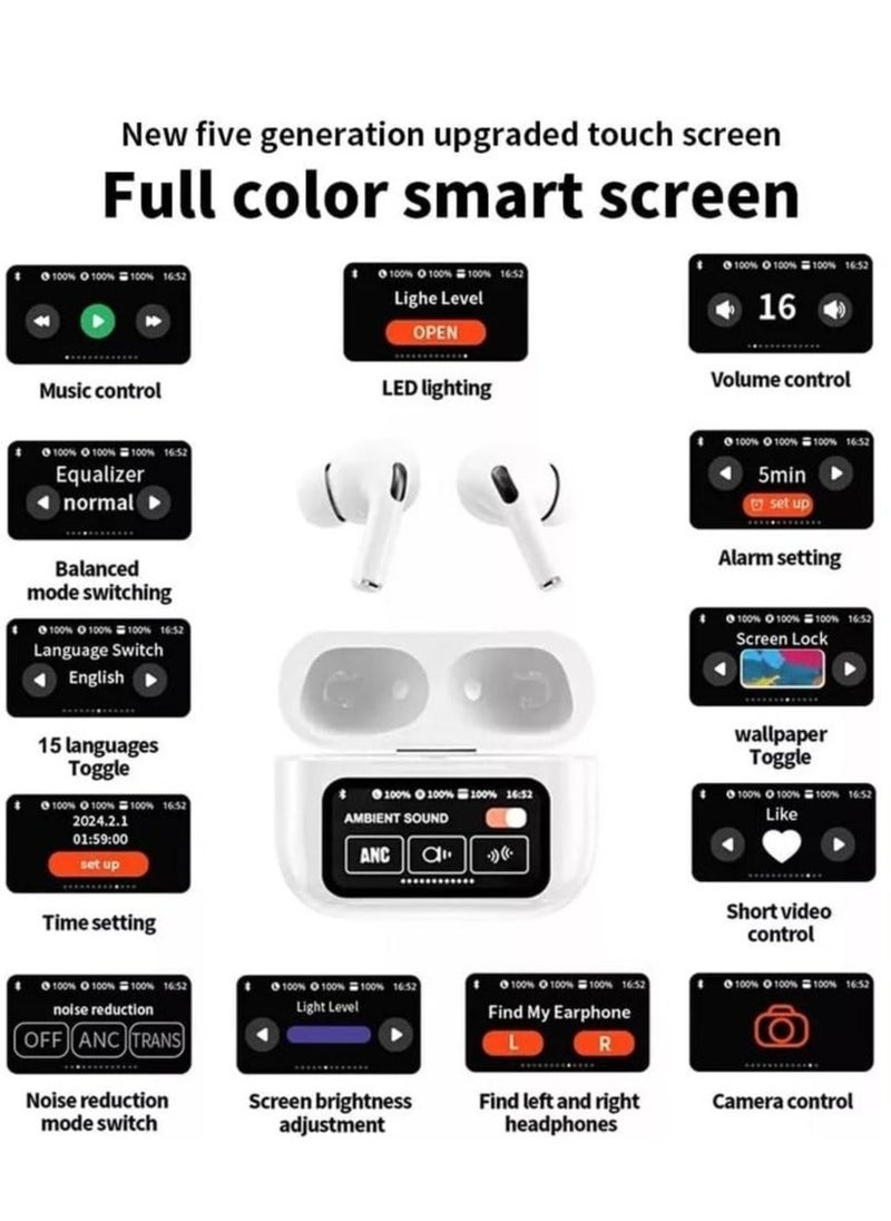 JAJEEK - "New A9 Pro Touch Screen Wireless Headphones – TWS Bluetooth Earbuds with Active Noise Cancellation (ANC) for Sports & Premium Sound" - Image 1