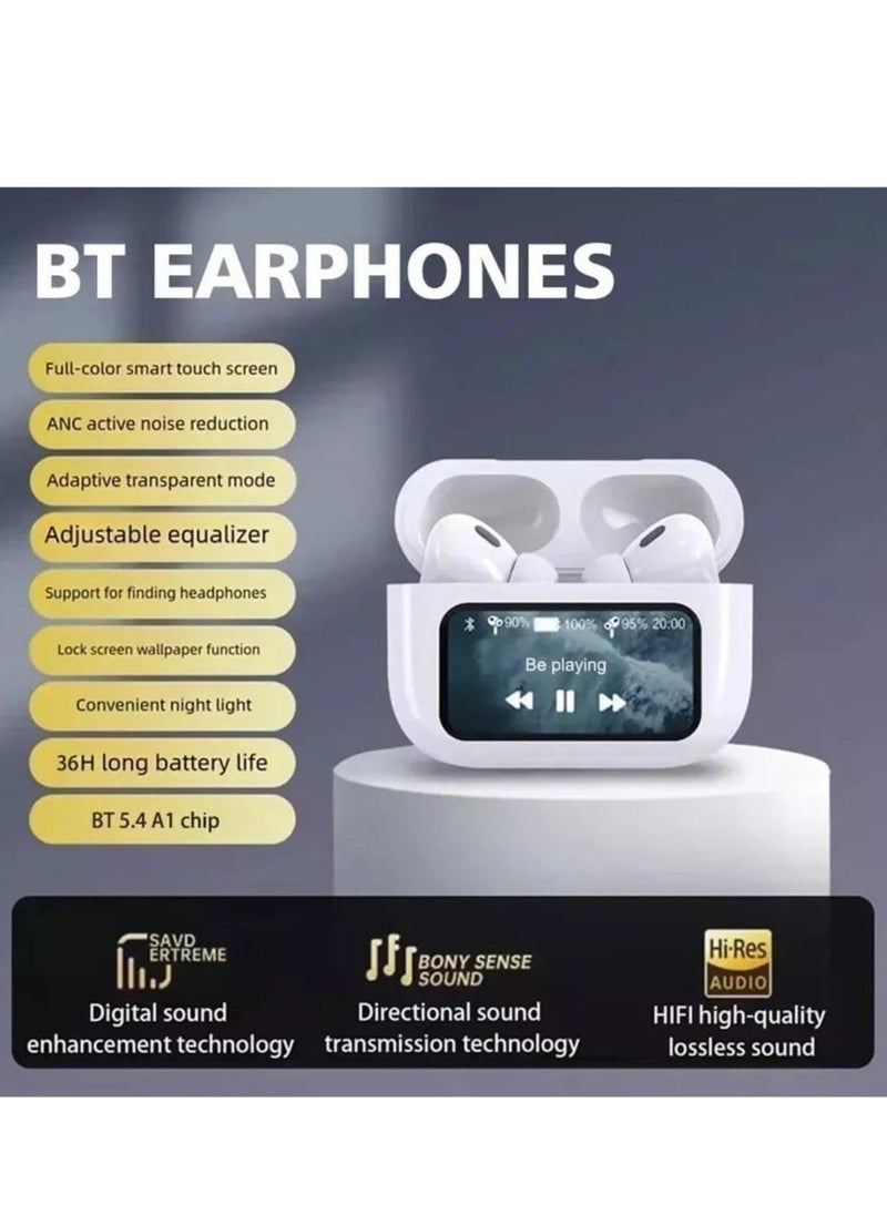 JAJEEK - "New A9 Pro Touch Screen Wireless Headphones – TWS Bluetooth Earbuds with Active Noise Cancellation (ANC) for Sports & Premium Sound" - Image 1