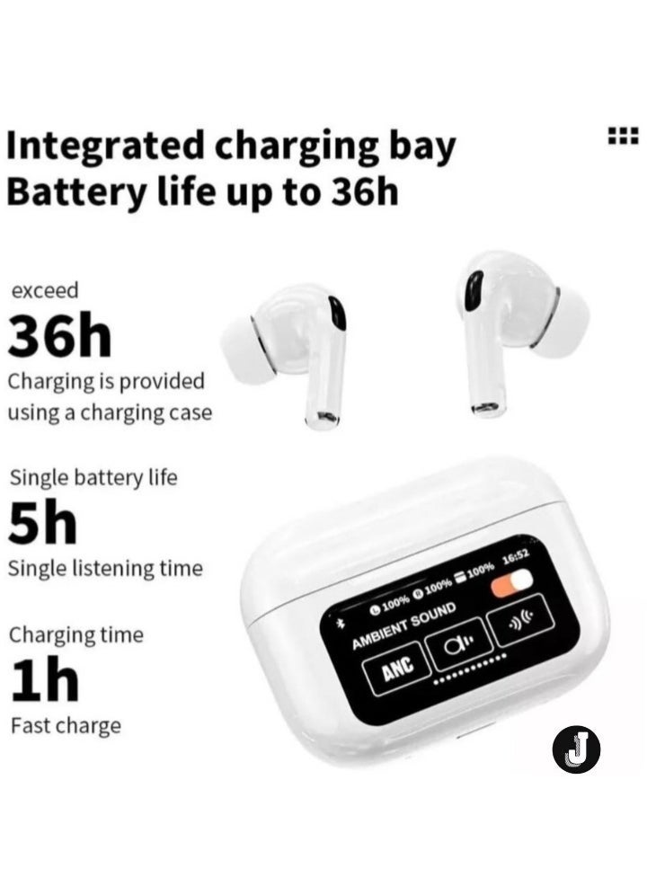 JAJEEK - "New A9 Pro Touch Screen Wireless Headphones – TWS Bluetooth Earbuds with Active Noise Cancellation (ANC) for Sports & Premium Sound" - Image 1