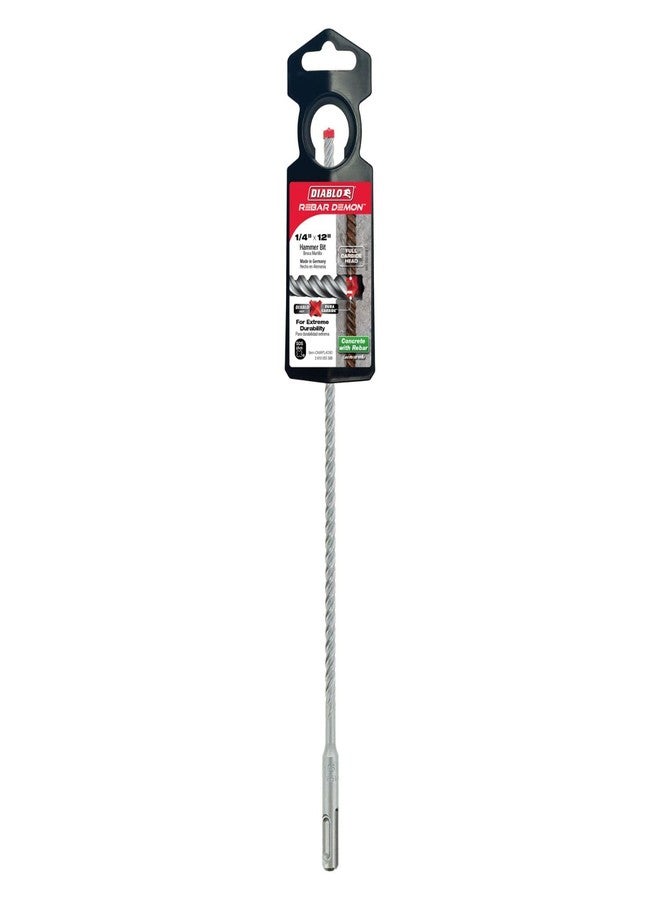 freud Diablo by Freud DMAPL4090 1/4 in. x 10 in. x 12 in. Rebar Demon SDS-Plus 4-Cutter Full Carbide Head Hammer Bit - Image 2
