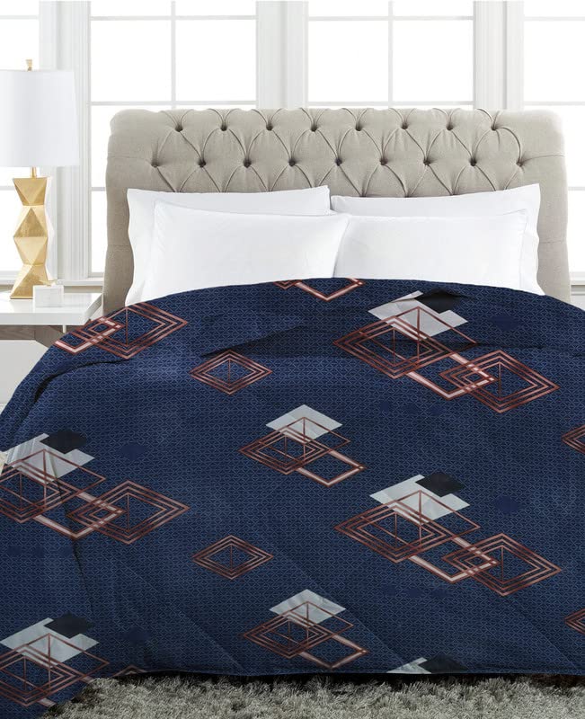 VAS COLLECTIONS 220 GSM Microfiber Reversible AC Comforter/Blanket for Winter/Quilt/Duvets for Double Bed Size (230X250 cm, Brown & Blue) - Image 2