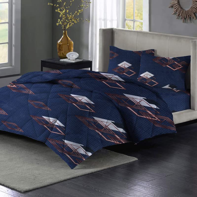 VAS COLLECTIONS 220 GSM Microfiber Reversible AC Comforter/Blanket for Winter/Quilt/Duvets for Double Bed Size (230X250 cm, Brown & Blue) - Image 3