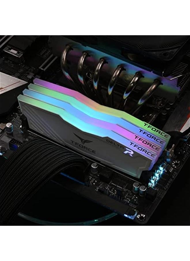 Arabest White T-Force Delta RGB DDR4 32GB Kit Dual 16GB Modules 3200MHz PC4-25600 CL16 Desktop Memory Ram TF4D432G3200HC16FDC01  - Image 2
