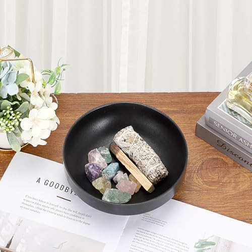 GUSHBIN Key Holder Bowl for Entryway Table Round Catchall Bowl for Coin Fruit Holder Decorative Serving Bowl for Coffee Table Kitchen Counter, 7.4 Inches - Image 4