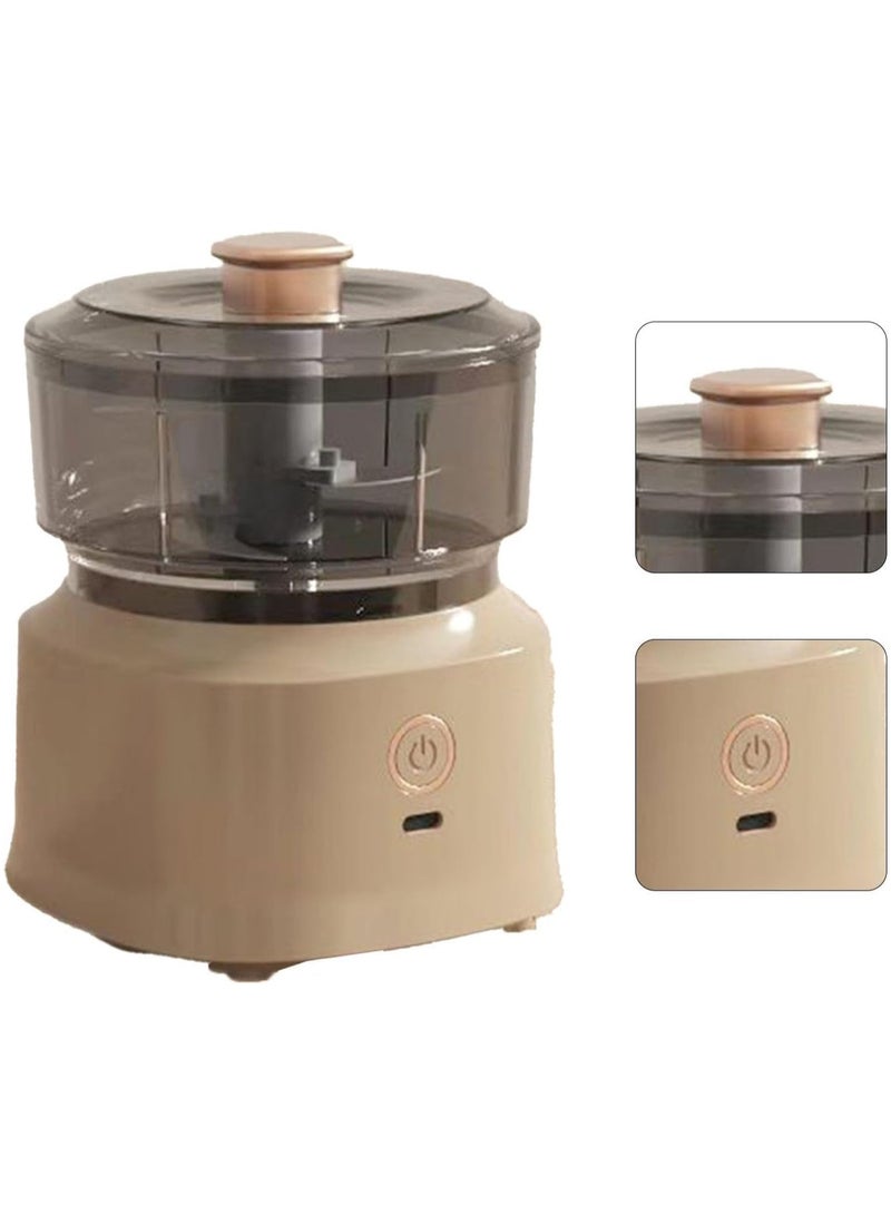 Yameem Yameem Electric Food Chopper, Premium Food Processors, Stainless Steel Blades Electric Mini Garlic Chopper, Efficient and Safe Quick Electric Meat Chopper Blender for Kitchen (beige)  - Image 2